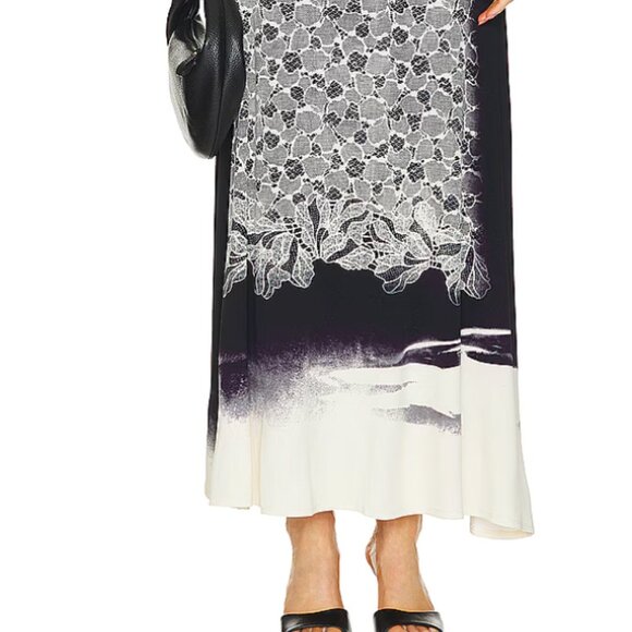 JONATHAN SIMKAI "Aldina" black and white lace effect maxi dress - SIZE M - Picture 2 of 8